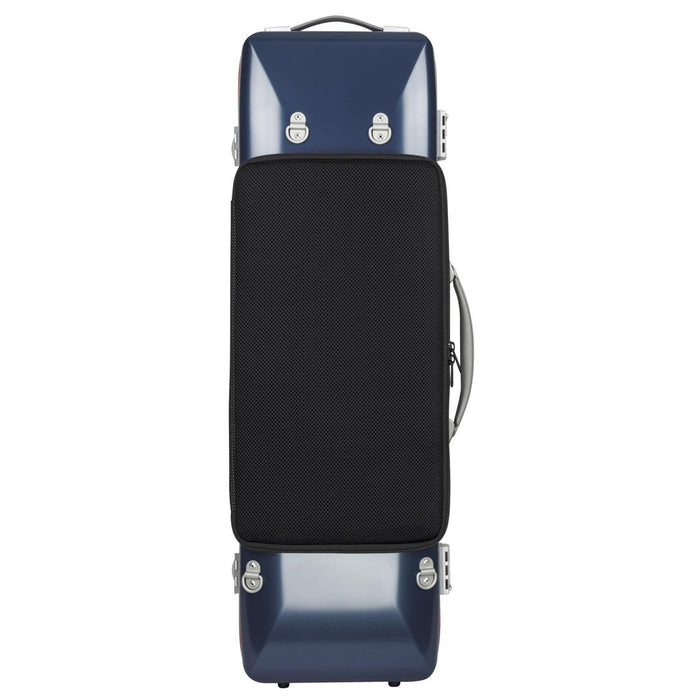 BAM GRAFFITI Hightech Oblong Violin Case with Back Pocket - Navy Blue / Red Version (GRAF2018XLBR) - Gsus4