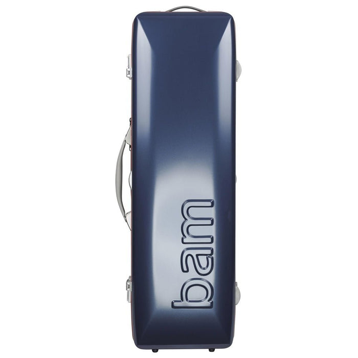 BAM GRAFFITI Hightech Oblong Violin Case with Back Pocket - Navy Blue / Red Version (GRAF2018XLBR) - Gsus4