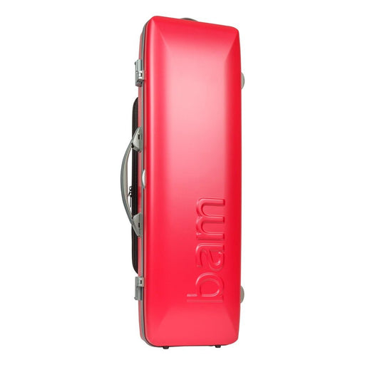 BAM GRAFFITI Hightech Oblong Violin Case with Back Pocket - Raspberry Red / Silver Version (GRAF2018XLRS) - Gsus4