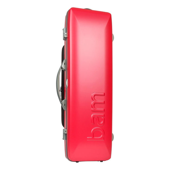 BAM GRAFFITI Hightech Oblong Violin Case with Back Pocket - Raspberry Red / Silver Version (GRAF2018XLRS) - Gsus4