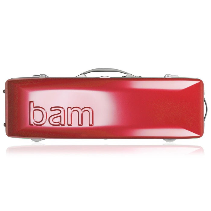 BAM GRAFFITI Hightech Oblong Violin Case with Back Pocket - Raspberry Red / Silver Version (GRAF2018XLRS) - Gsus4
