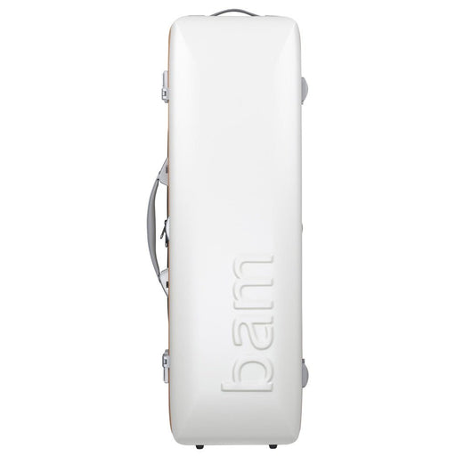 BAM GRAFFITI Hightech Oblong Violin Case with Back Pocket - White / Orange Version (GRAF2018XLWO) - Gsus4
