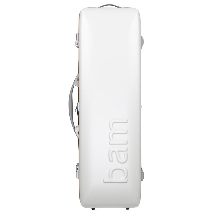 BAM GRAFFITI Hightech Oblong Violin Case with Back Pocket - White / Orange Version (GRAF2018XLWO) - Gsus4