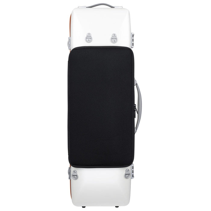 BAM GRAFFITI Hightech Oblong Violin Case with Back Pocket - White / Orange Version (GRAF2018XLWO) - Gsus4