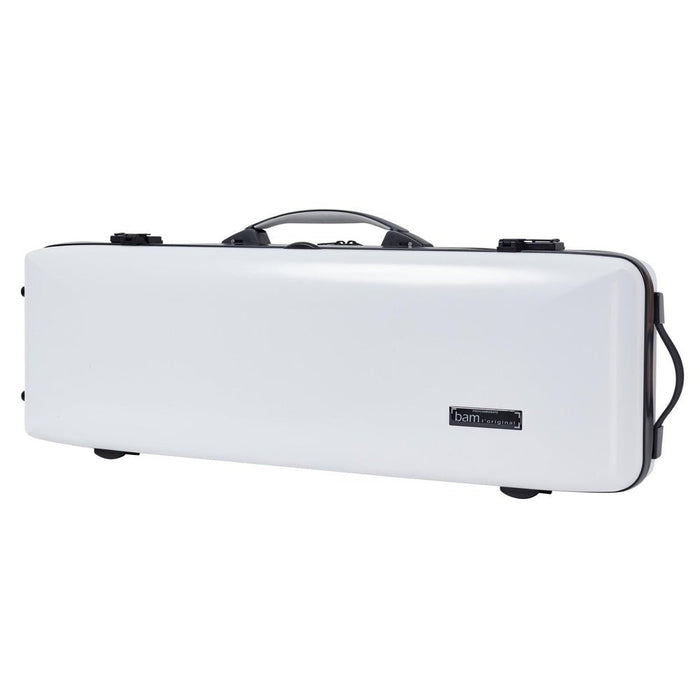 BAM ICE SUPREME Hightech Oblong Violin Case with Back Pocket - White / Black Version (ICE2018XLWN) - Gsus4