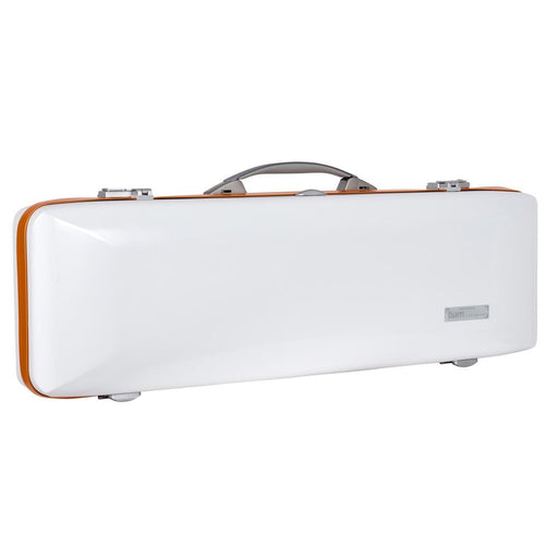 BAM ICE SUPREME Hightech Oblong Violin Case with Back Pocket - White / Orange Version (ICE2018XLWO) - Gsus4