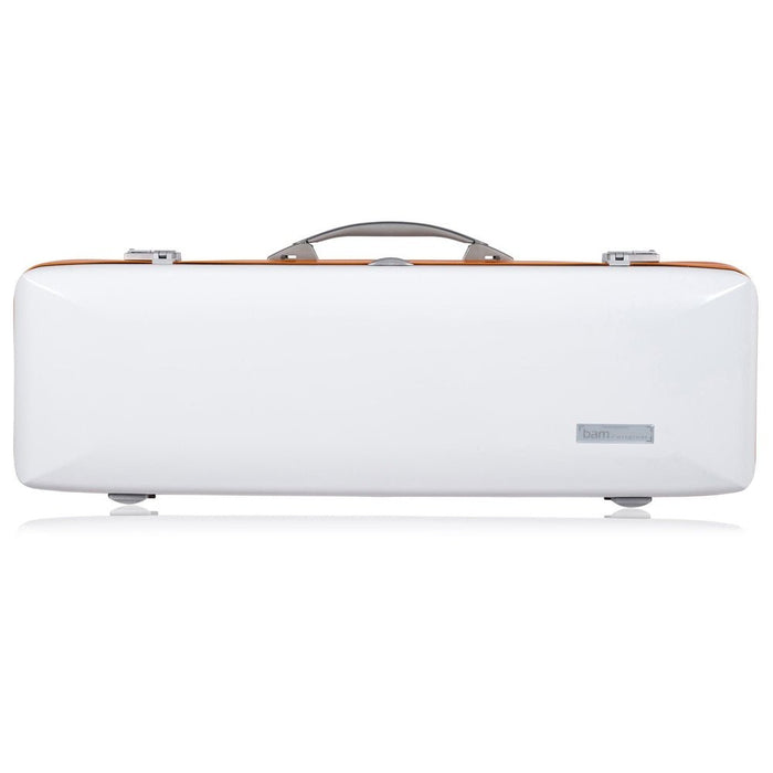 BAM ICE SUPREME Hightech Oblong Violin Case with Back Pocket - White / Orange Version (ICE2018XLWO) - Gsus4