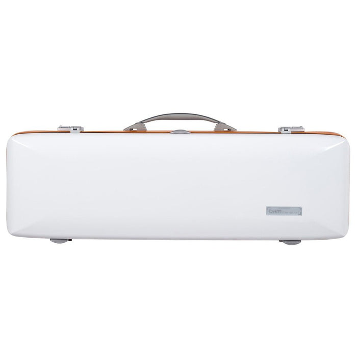 BAM ICE SUPREME Hightech Oblong Violin Case with Back Pocket - White / Orange Version (ICE2018XLWO) - Gsus4
