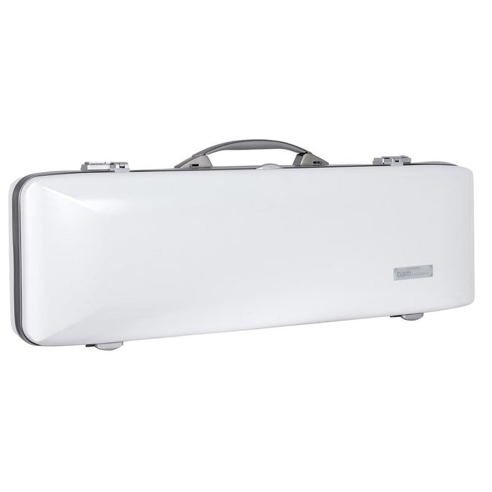 BAM ICE SUPREME Hightech Oblong Violin Case with Back Pocket - White / Silver Version (ICE2018XLWS) - Gsus4