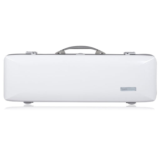BAM ICE SUPREME Hightech Oblong Violin Case with Back Pocket - White / Silver Version (ICE2018XLWS) - Gsus4