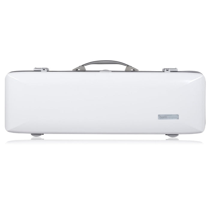 BAM ICE SUPREME Hightech Oblong Violin Case with Back Pocket - White / Silver Version (ICE2018XLWS) - Gsus4
