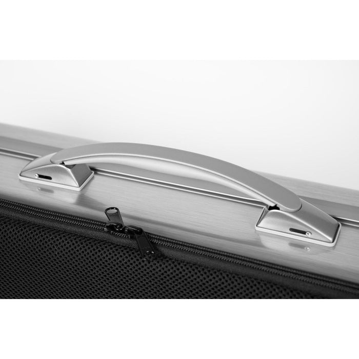BAM LA DEFENSE Hightech Oblong Violin Case with Back Pocket - Brushed Aluminium (DEF2018XLA) - Gsus4