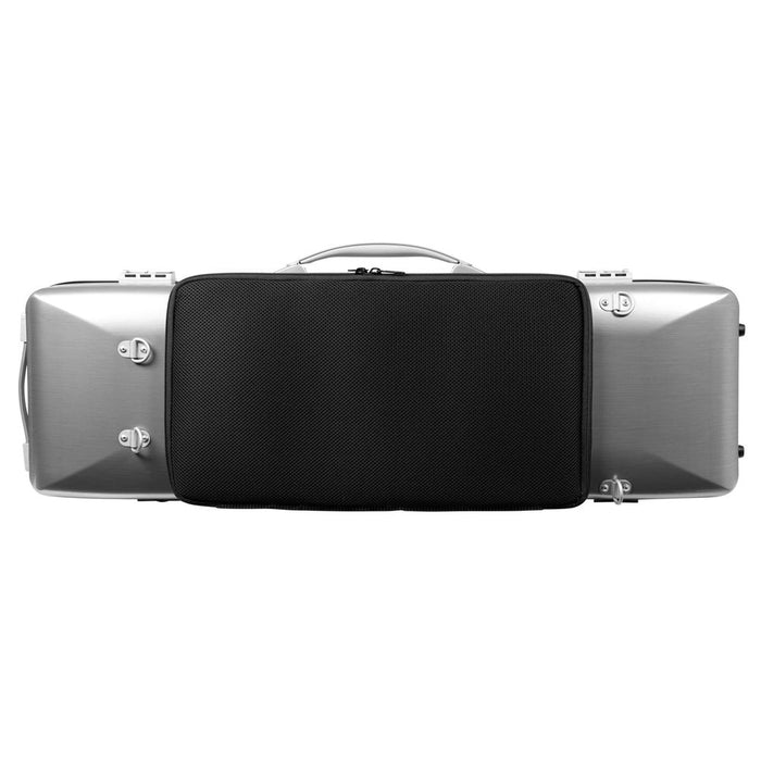 BAM LA DEFENSE Hightech Oblong Violin Case with Back Pocket - Brushed Aluminium (DEF2018XLA) - Gsus4
