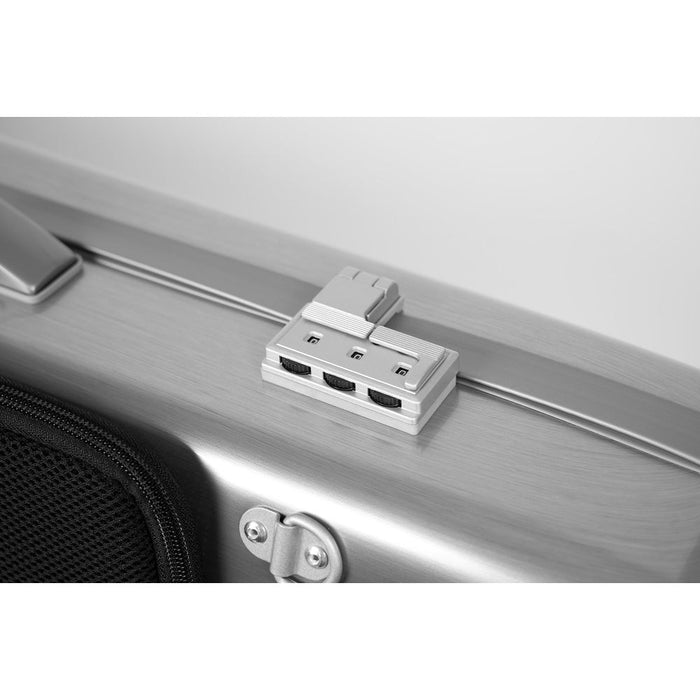 BAM LA DEFENSE Hightech Oblong Violin Case with Back Pocket - Brushed Aluminium (DEF2018XLA) - Gsus4