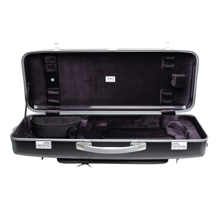 BAM SUPREME Hightech Oblong Viola Case with Back Pocket - Black / Silver Version (SUP5301XLNS) - Gsus4