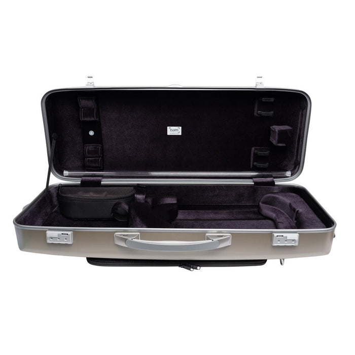 BAM SUPREME Hightech Oblong Viola Case with Back Pocket - Champagne / Silver Version (SUP5301XLCS) - Gsus4