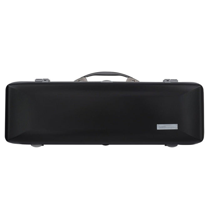 BAM SUPREME Hightech Oblong Violin Case with Back Pocket - Black / Silver Version (SUP2018XLNS) - Gsus4