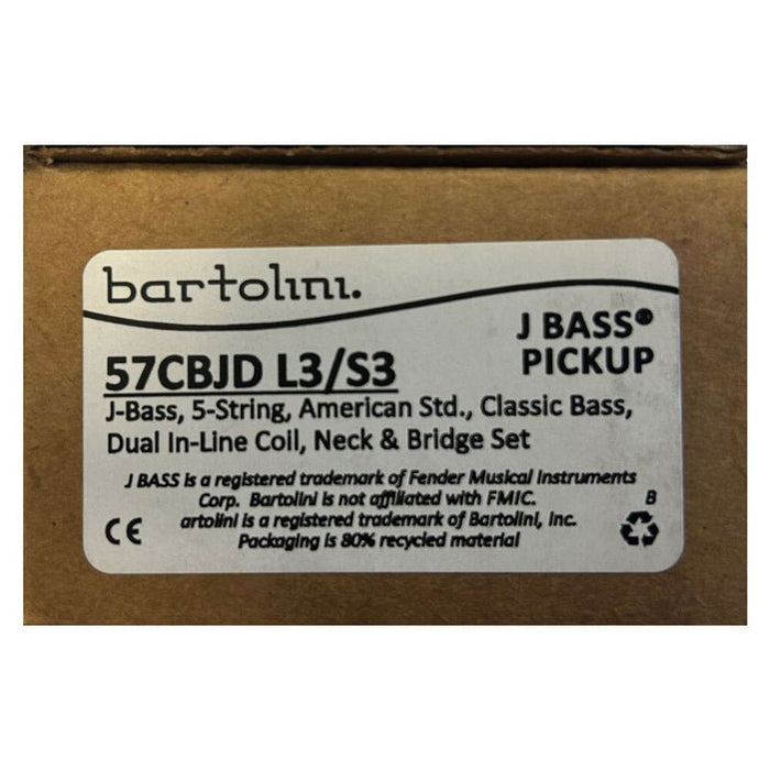Bartolini 57CBJD3 Classic Bright 5-String Dual Coil J-Bass Neck & Bridge Pickup Set (BAR57CBJDL3S3) - Gsus4