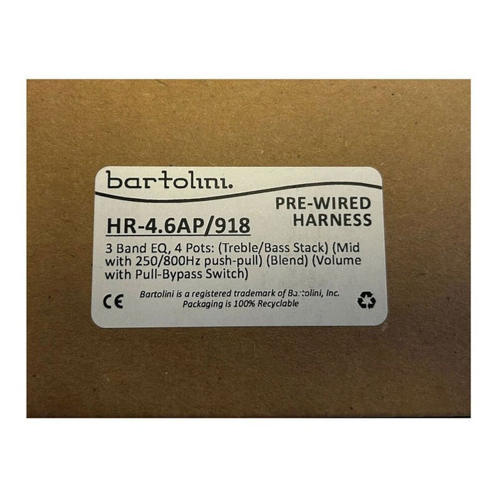 Bartolini HR-4.6AP/918 Pre-Wired Harness with 3-Band EQ and 4-Pots (BARHR46AP918) - Gsus4