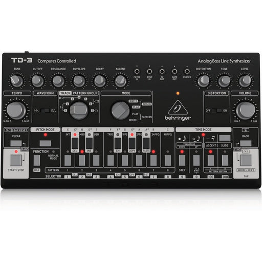 Behringer TD3 Analog Bass Line Synth w/ VCO, VCF & 16 - Step Sequencer (Black) (450579) - Gsus4