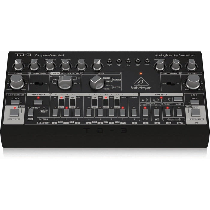 Behringer TD3 Analog Bass Line Synth w/ VCO, VCF & 16 - Step Sequencer (Black) (450579) - Gsus4