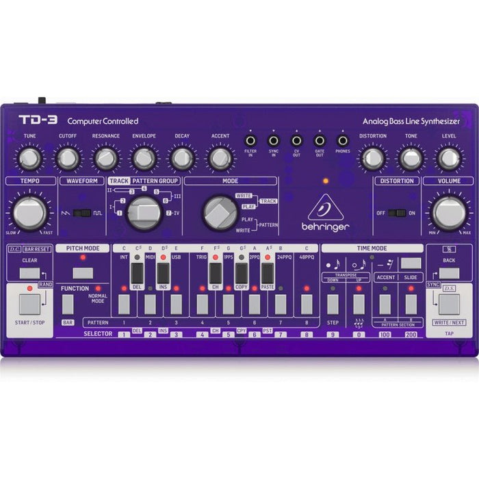 Behringer TD3 Analog Bass Line Synth w/ VCO, VCF & 16 - Step Sequencer (Grape) (450624) - Gsus4