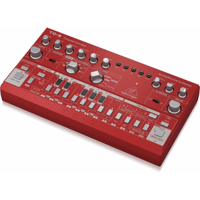 Behringer TD3 Analog Bass Line Synth w/ VCO, VCF & 16 - Step Sequencer (Red) (450569) - Gsus4