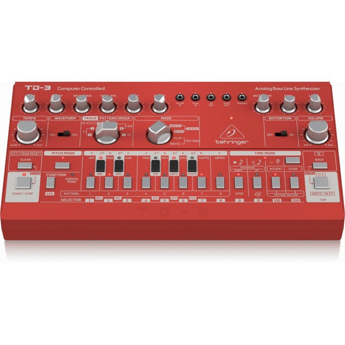 Behringer TD3 Analog Bass Line Synth w/ VCO, VCF & 16 - Step Sequencer (Red) (450569) - Gsus4