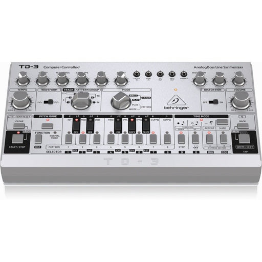 Behringer TD3 Analog Bass Line Synth w/ VCO, VCF & 16 - Step Sequencer (Silver) (450567) - Gsus4