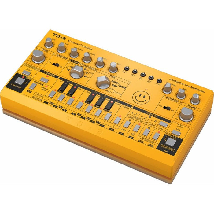 Behringer TD3 Analog Bass Line Synth w/ VCO, VCF & 16 - Step Sequencer (Yellow) (450578) - Gsus4