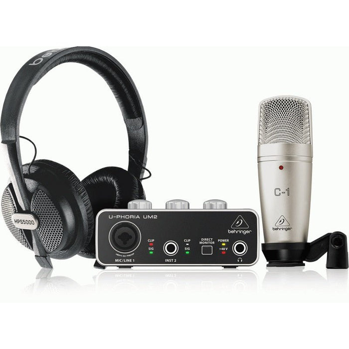 Behringer U - Phoria Studio Recording/Podcasting Bundle w/ Interface, Mic & Headphones (450549) - Gsus4