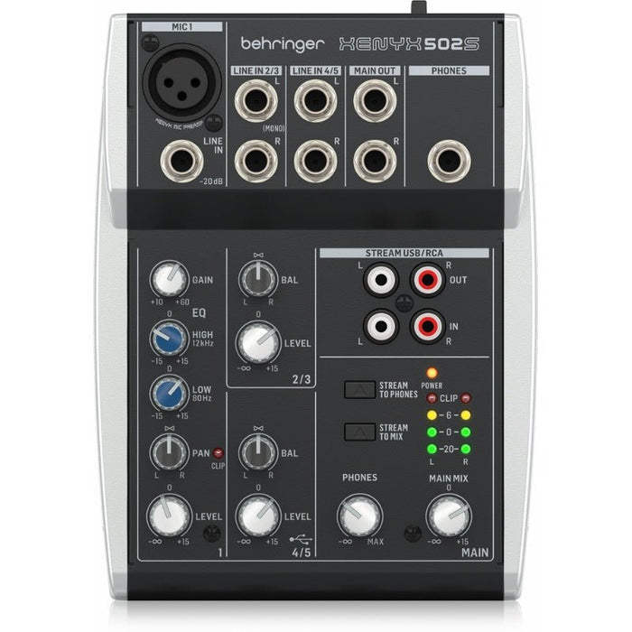Behringer Xenyx 502S 5 Channel Mixer with USB (450736) - Gsus4