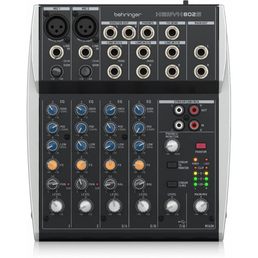 Behringer Xenyx 802S 8 Channel Mixer with USB (450737) - Gsus4