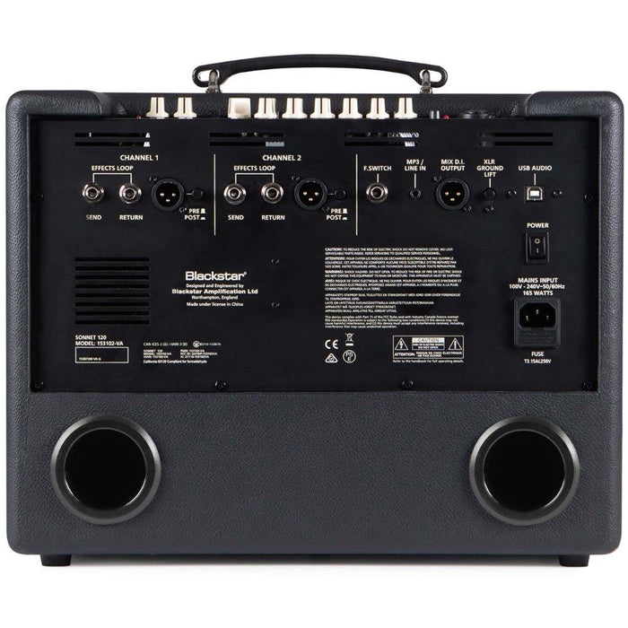 Blackstar | SONNET 120 | 120W Acoustic Amp Combo | Black (SONNET - 120BK) - Gsus4