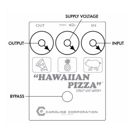 Caroline | Hawaiian Pizza | Fuzz Pedal w/ Voltage Control (Caroline - Hawaiian - Pizza) - Gsus4