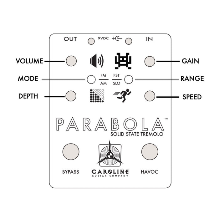 Caroline | PARABOLA | Solid State Tremolo | w/ Havoc Switch (Caroline - Parabola) - Gsus4