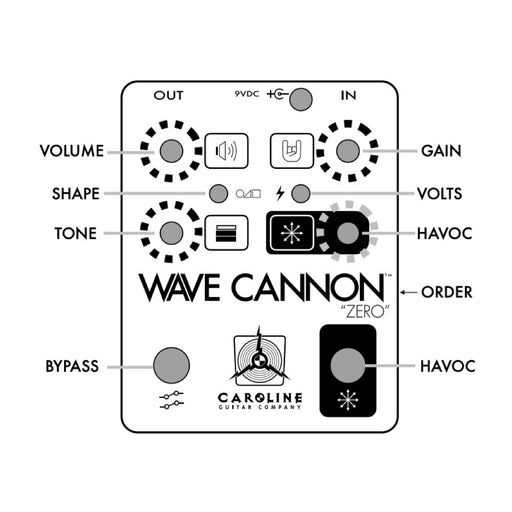 Caroline | WAVE CANNON ZERO | Distortion Pedal | w/ Havoc Switch (Caroline - WaveCannon) - Gsus4