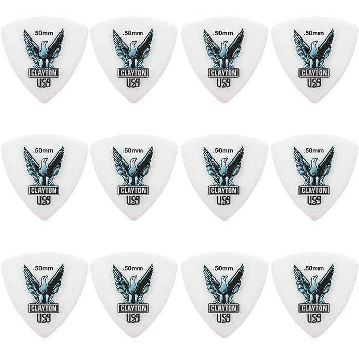 Clayton Acetal Eagle Rounded Triangle Guitar Picks (0.50mm) - 12pk (CLART50) - Gsus4