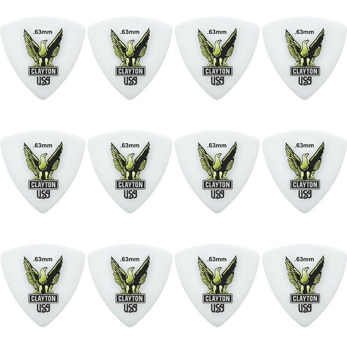 Clayton Acetal Eagle Rounded Triangle Guitar Picks (0.63mm) - 12pk (CLART63) - Gsus4
