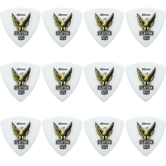 Clayton Acetal Eagle Rounded Triangle Guitar Picks (0.80mm) - 12pk (CLART80) - Gsus4
