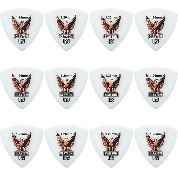 Clayton Acetal Eagle Rounded Triangle Guitar Picks (1.26mm) - 12pk (CLART126) - Gsus4