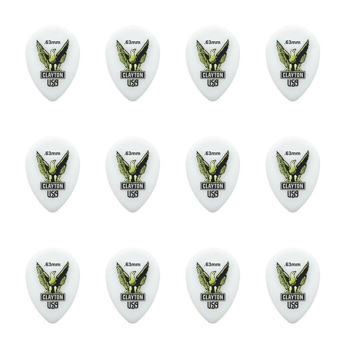 Clayton Acetal Eagle Small Teardrop Guitar Picks (0.63mm) - 12pk (CLAST63) - Gsus4