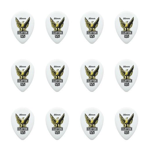 Clayton Acetal Eagle Small Teardrop Guitar Picks (0.80mm) - 12pk (CLAST80) - Gsus4