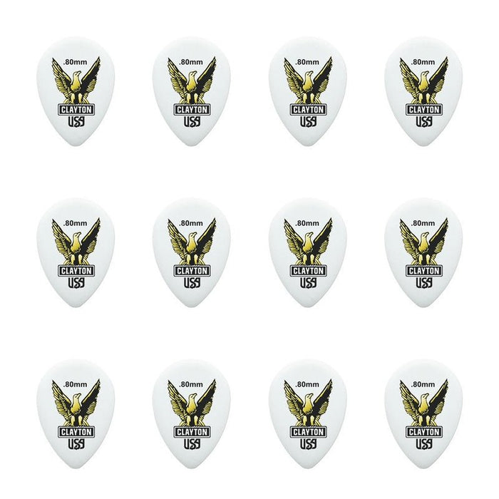 Clayton Acetal Eagle Small Teardrop Guitar Picks (0.80mm) - 12pk (CLAST80) - Gsus4