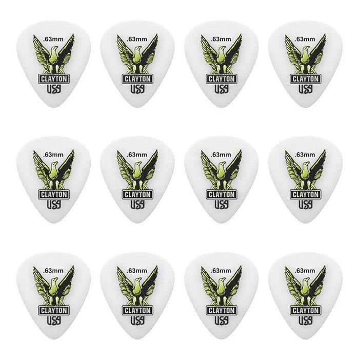Clayton Acetal Eagle Standard Guitar Picks (0.63mm) - 12pk (CLAS63) - Gsus4
