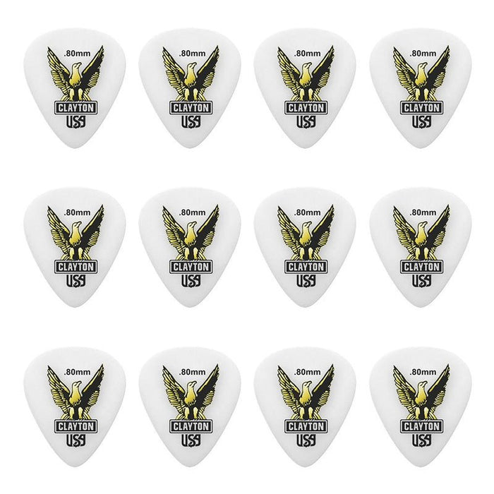Clayton Acetal Eagle Standard Guitar Picks (0.80mm) - 12pk (CLAS80) - Gsus4
