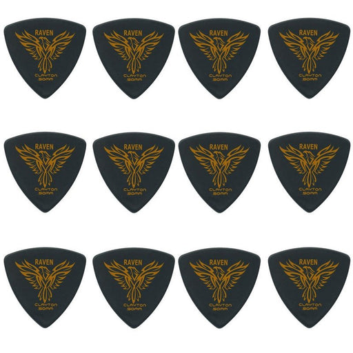 Clayton Black Raven Rounded Triangle Guitar Picks (0.50mm) - 12pk (CLABRT50) - Gsus4