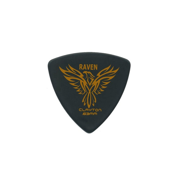 Clayton Black Raven Rounded Triangle Guitar Picks (0.63mm) - 12pk (CLABRT63) - Gsus4