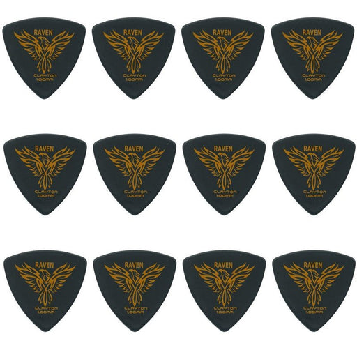 Clayton Black Raven Rounded Triangle Guitar Picks (1.00mm) - 12pk (CLABRT100) - Gsus4