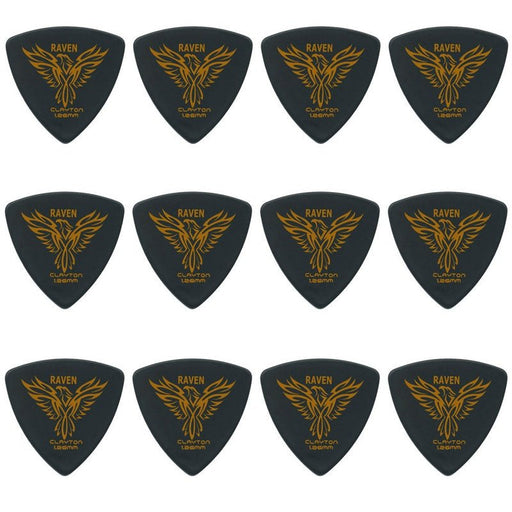 Clayton Black Raven Rounded Triangle Guitar Picks (1.26mm) - 12pk (CLABRT126) - Gsus4